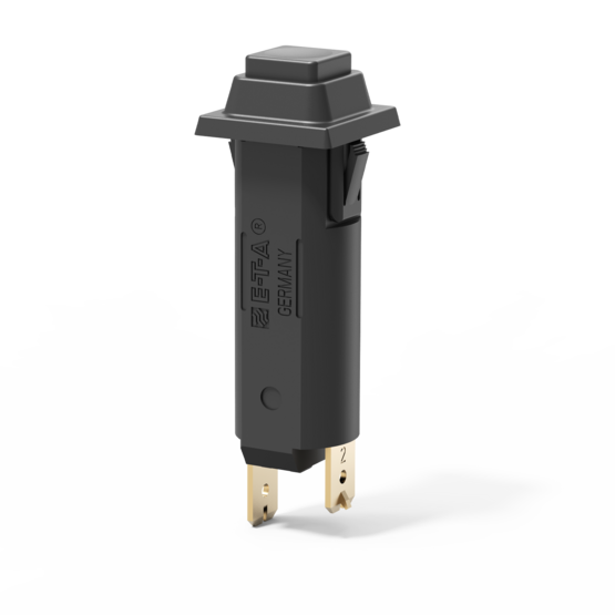 Typ 1110 von E-T-A: Kombination Schutzschalter/Ein-Aus-Schalter mit Druck/Druck-Be­tä­­tigung oder nur Rückstellung.