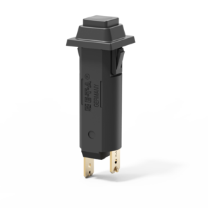 Typ 1110 von E-T-A: Kombination Schutzschalter/Ein-Aus-Schalter mit Druck/Druck-Be­tä­­tigung oder nur Rückstellung.