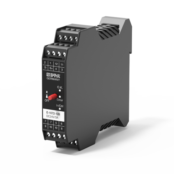 Typ E-1072-128 von E-T-A: Entspricht im Rahmen der CE-Kennzeichnung nach der EG-Maschinenrichtlinie der EN 60204 Teil 1.