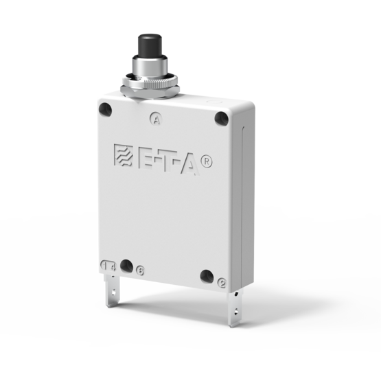 Typ 3300 Flink 3400 Standard von E-T-A: Einpolige, thermisch-magnetische Schutzschalter mit Gewindehalsbefestigung.