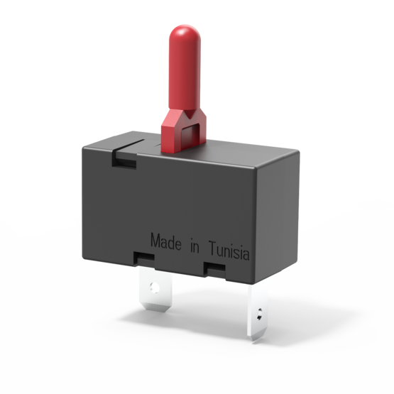 Typ 1410-L4 von E-T-A: Einpoliger Schutzschalter in Kleinbauweise. Sehr flinke Kennlinie durch spezielles Auslösesystem.