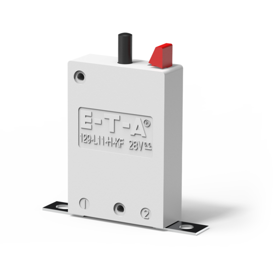 Typ 129-L11-H-KF von E-T-A: Einpoliger, thermischer Kfz-Sicherungsautomat mit Schraubbefestigung und Handauslöser. 