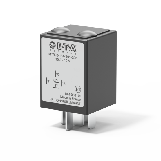 Typ MTR20 von E-T-A: Das mechanische Zeitrelais MTR20 ergänzt eine eventuell fehlende Anzugs- oder Abfallverzögerung.