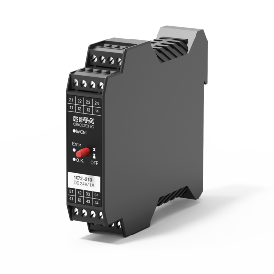 Typ E-1072-210 von E-T-A: Entspricht im Rahmen der CE-Kennzeichnung nach EG-Maschinen-Richtlinie den Anford. EN60204 Teil1