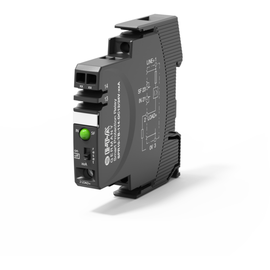Typ SPR10-T von E-T-A: Erweitert die Produktgruppe “Elektronische Schutzschaltrelais“ für DC 12V und DC 24V Anwendungen. 
