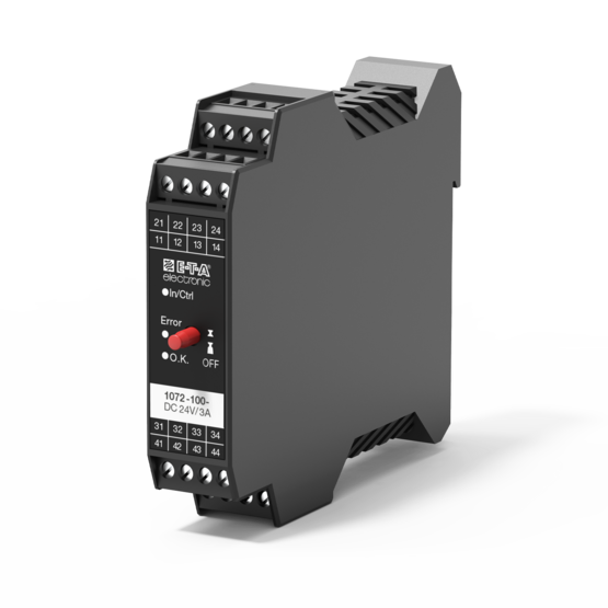 Typ E-1072-100 von E-T-A: Das E-T-A-Schutzschaltrelais E-1072-100 ist ein zweipoliger elektronischer Schaltverstärker.
