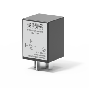 Typ MTR10 von E-T-A: Das mechanische Zeitrelais MTR10 ergänzt eine eventuell fehlende Anzugs- oder Abfallverzögerung.
