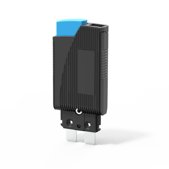 Typ 1180 von E-T-A: Einpoliger, thermischer Schutzschalter in Kleinbauweise mit wahlweise Schalterfunktion (Druck-Druck-Betätigung).