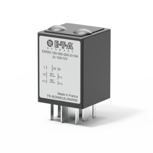 Typ EXR20 von E-T-A: EXR20 (Electronic eXtra Relay) wurde speziell für die Ansteuerung von Elektromotoren entwickelt. 